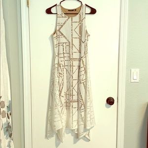 White overlay midi dress